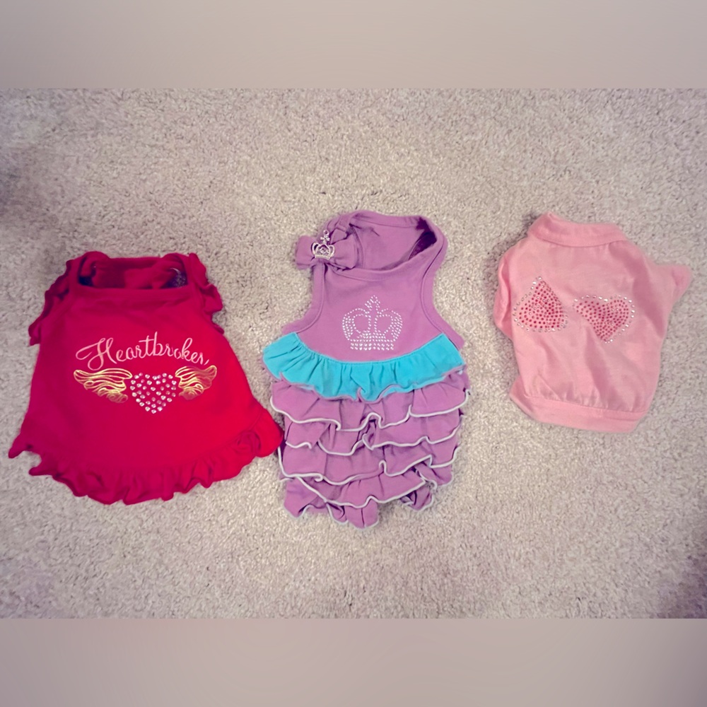 Tiny dog dresses and t-shirt